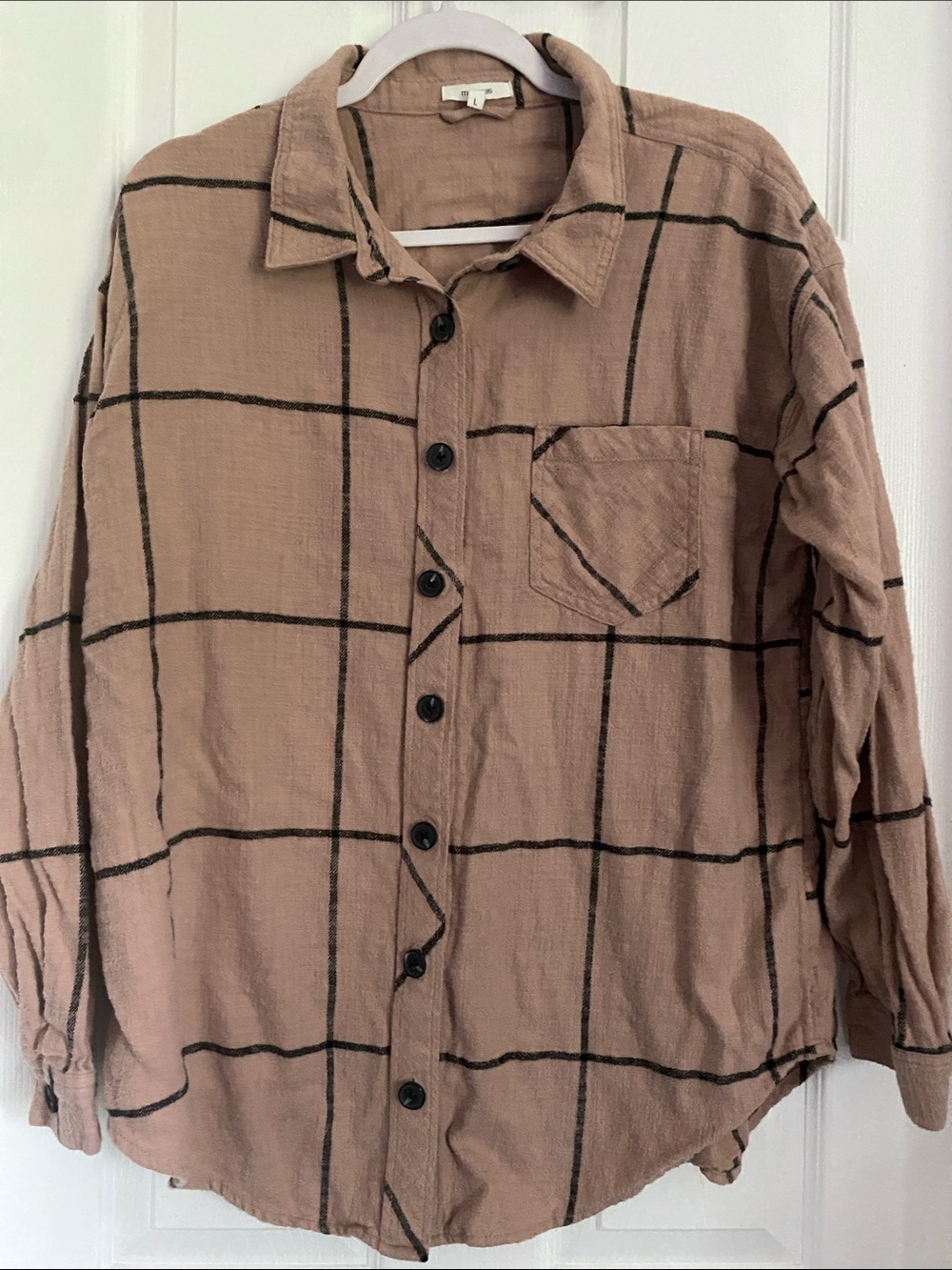 EUC Maurices Brown Plaid Button-Down Shirt